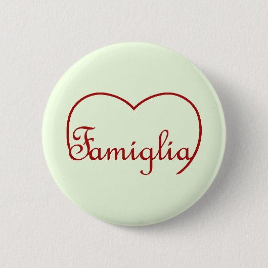 Famiglia Italiaans familielid Red Ronde Button 5,7 Cm (Voorkant)