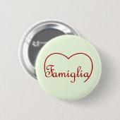 Famiglia Italiaans familielid Red Ronde Button 5,7 Cm (Voorkant /achterkant)