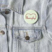 Famiglia Italiaans familielid Red Ronde Button 5,7 Cm (In situ)