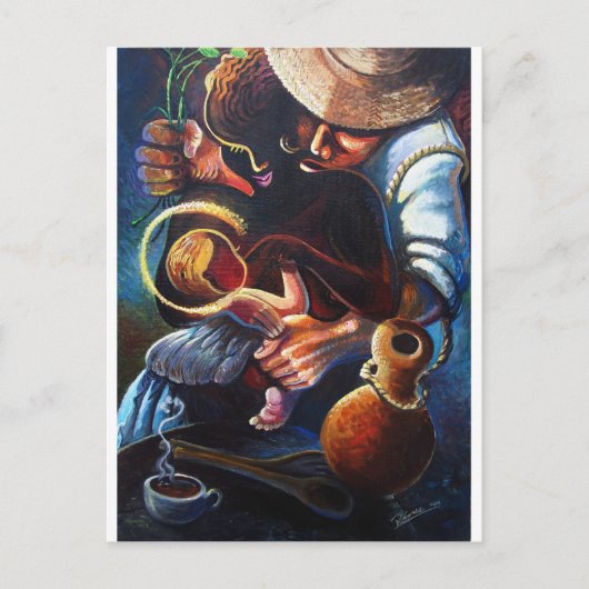 familia2amodern art latin briefkaart (Voorkant)