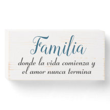 Familia Sign - Spaans Citaat