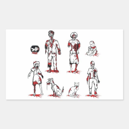 Família Zumbi Rechthoekige Sticker (Voorkant)