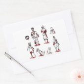 Família Zumbi Rechthoekige Sticker (Envelop)