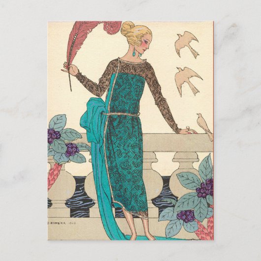 Familiar Doves van George Barbier Briefkaart (Voorkant)