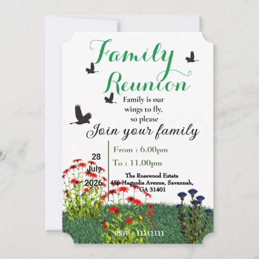 Familiarie samenkomst kaart (Voorkant)