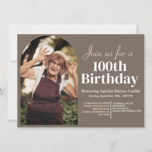 Familie 100e verjaardagsfeestje Eenvoudige foto Kaart