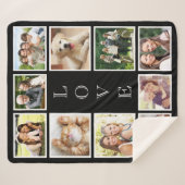 Familie 10 Foto Collage Black Sherpa Deken (Voorkant (horizontaal))