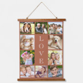 Familie 10 Foto Collage Terracotta Hangend Wandkleed (Voorkant)