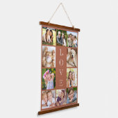 Familie 10 Foto Collage Terracotta Hangend Wandkleed (Gebogen)