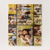 Familie 10 Fotocollage Naam Eenvoudig Legpuzzel (Verticaal)