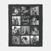 Familie 11 Foto Collage Zwarte Fleece Deken (Voorkant)