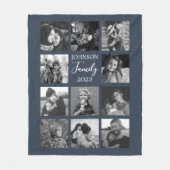 Familie 11 Fotocollage Donkerblauwe fleece deken (Voorkant)