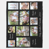Familie 11 Fotocollage Sentimentele Citaten Zwart Fleece Deken (Voorkant)