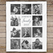 Familie 11 Fotocollage zwart fleece deken