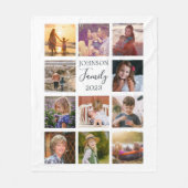 Familie 11 Fotocollage zwart fleece deken (Voorkant)