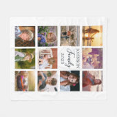 Familie 11 Fotocollage zwart fleece deken (Voorkant (Horizontaal))