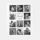Familie 11 Fotocollage zwart fleece deken (Voorkant)