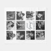 Familie 11 Fotocollage zwart fleece deken (Voorkant (Horizontaal))