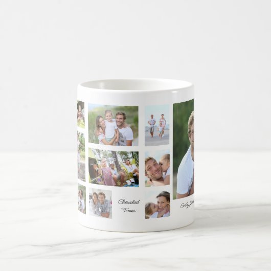 Familie 12 Fotocollage Sentimentele Citaten Naam Koffiemok (Center)