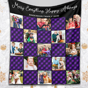 Familie 13 Foto Collage Personalized Holiday Pset Fleece Deken