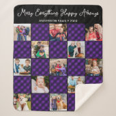 Familie 13 Foto Collage Personalized Holiday Pset Sherpa Deken (Voorkant)