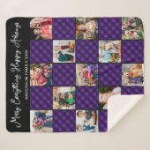 Familie 13 Foto Collage Personalized Holiday Pset Sherpa Deken (Voorkant (horizontaal))