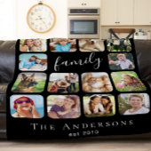 Familie 14 Foto Collage Black Sherpa Deken