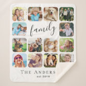 Familie 14 Fotocollage Sherpa Deken (Voorkant)