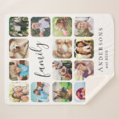 Familie 14 Fotocollage Sherpa Deken (Voorkant (horizontaal))