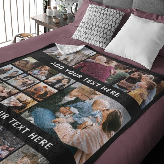 Familie 15 Fotocollage Sherpa Deken