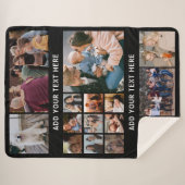 Familie 15 Fotocollage Sherpa Deken (Voorkant (horizontaal))