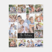 Familie 15 Naam fotocollage Fleece Deken (Voorkant)