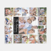 Familie 15 Naam fotocollage Fleece Deken (Voorkant (Horizontaal))