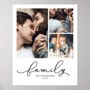 Familie 16x20 3 Fotocollage Poster