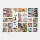 Familie 19 Fotocollage Aangepaste Kleur Theedoek (Horizontaal)