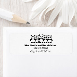 Familie 1 Ouder 4 Kinder retour adreslabels Etiket