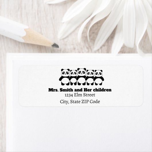 Familie 1 Ouder 4 Kinder retour adreslabels Etiket (Insitu)