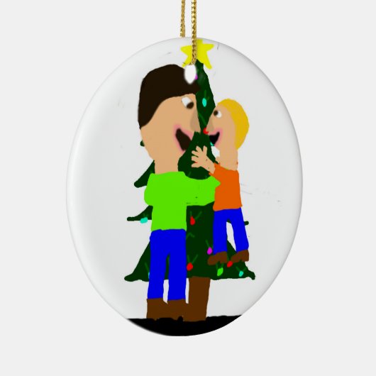 Familie 2014 keramisch ornament (Rechts)