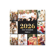 Familie 2026 Fotocollage Aangepast Lettertype Naam