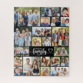 Familie 21 Foto Script Hart Naam Legpuzzel (Verticaal)