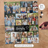 Familie 21 Foto Script Hart Naam Legpuzzel