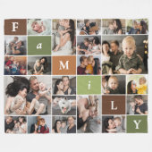 Familie 22-foto collage fleece deken (Voorkant (Horizontaal))