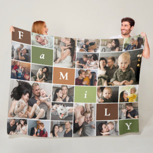 Familie 22-Fotocollage Fleece Deken