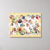 Familie 28 Foto Collage Honeycomb Mosaic Canvas Afdruk (Voorkant)