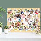 Familie 28 Foto Collage Honeycomb Mosaic Canvas Afdruk