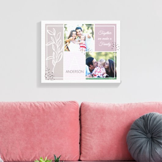 FAMILIE 2 het Manuscript Modern Quote van de Colla Canvas Afdruk (Insitu (Woonkamer))