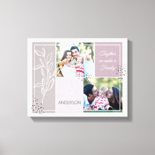 FAMILIE 2 het Manuscript Modern Quote van de Colla Canvas Afdruk (Voorkant)