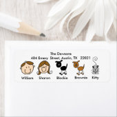  Familie 2 Honden, 1 Kat Adresetiketten Etiket (Insitu)