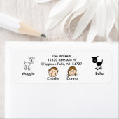  familie 2 Honden Adresetiketten Etiket (Insitu)