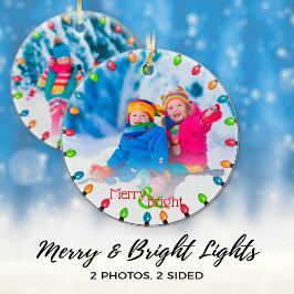 Familie 2 Koord van Kerstlampjes Modern Keramisch Ornament